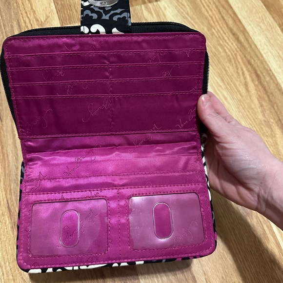 Vera Bradley Black and Pink Patterned Wallet - Picture 2 of 6